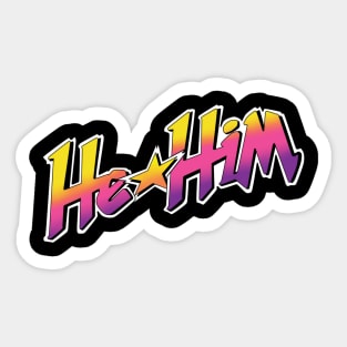 Jem and the Pronouns (He/Him) Sticker